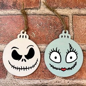Jack & Sally Christmas Ornaments Gift Tags